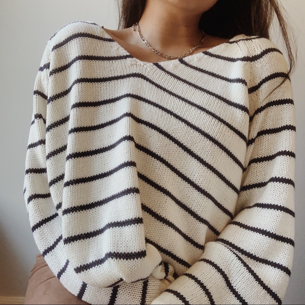 cozy stripes knit sweater ✰